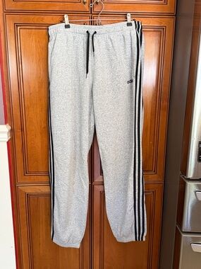 adidas Light Gray joggers with Black Three Stripes